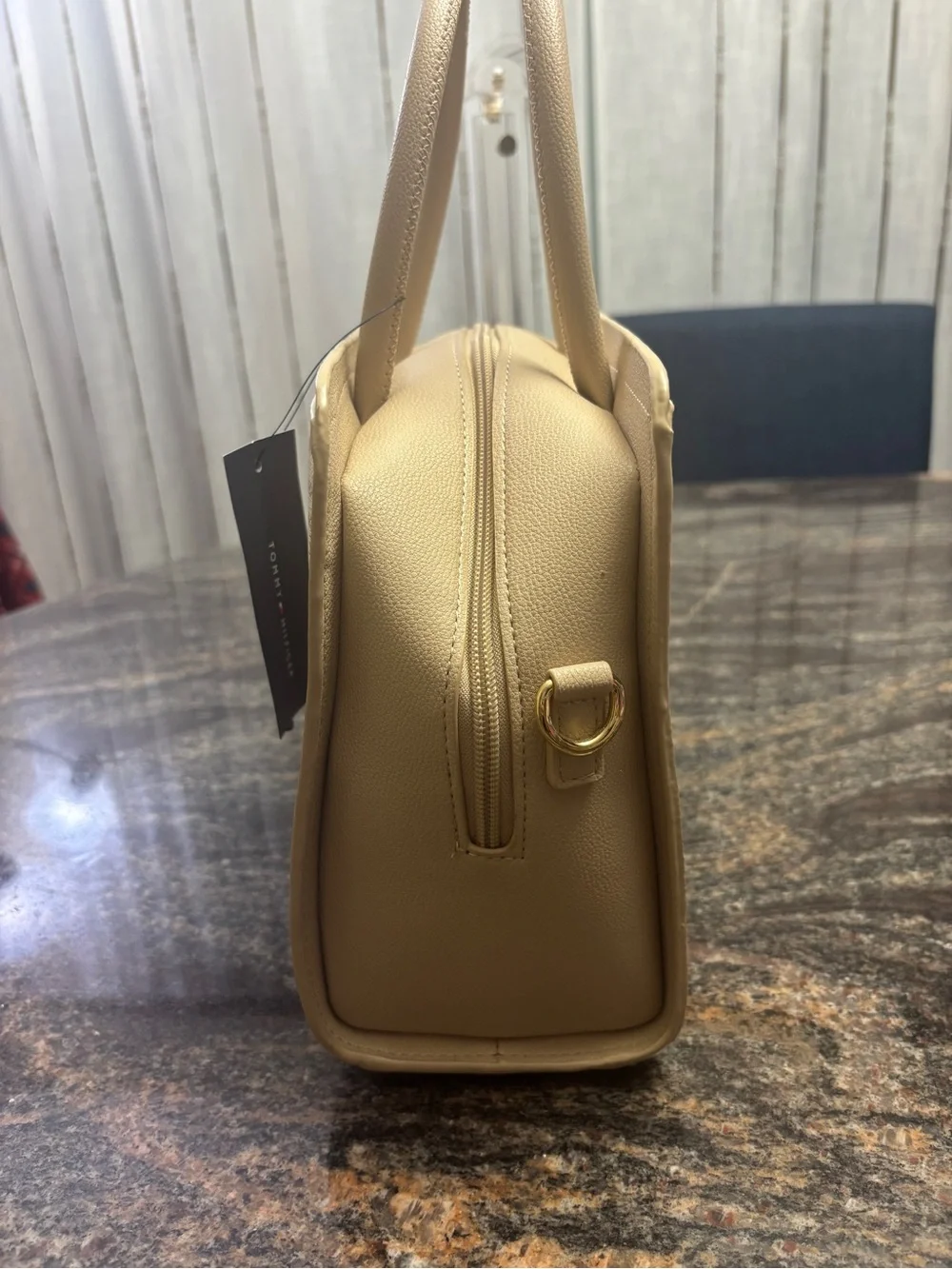 Tommy Hilfiger Top Handle Satchel with Crossbody, Signature beige print and NWT!
